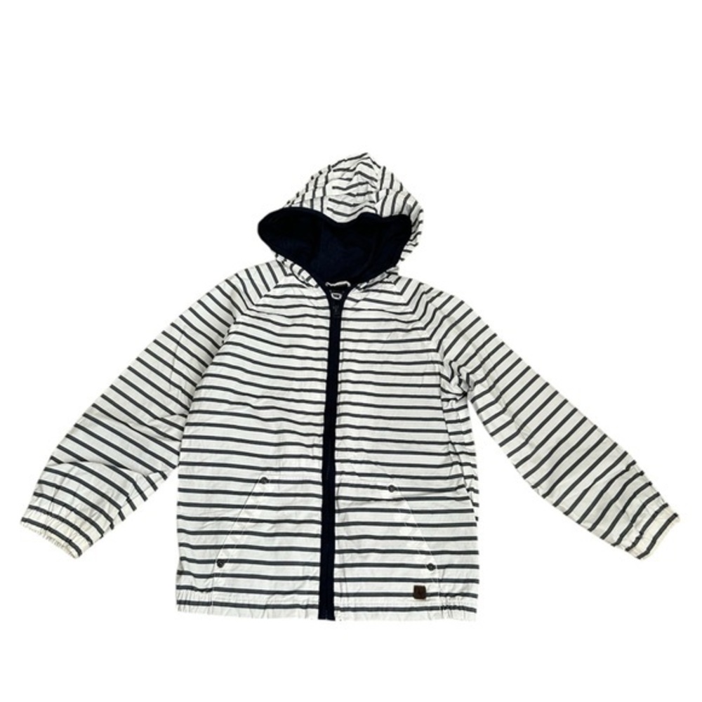 Janie and Jack Navy and White Hooded Jacket